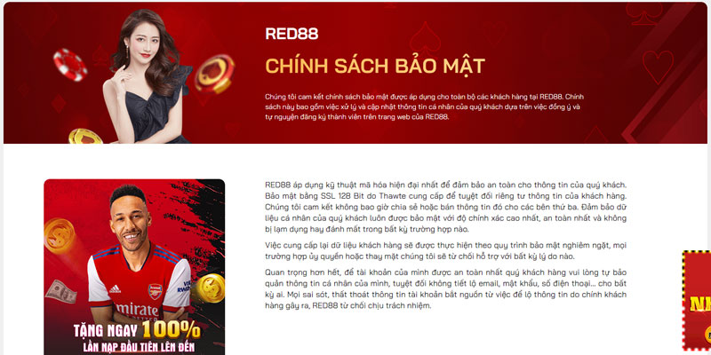 Chính sách bảo mật từ nhà cái Red88.Space