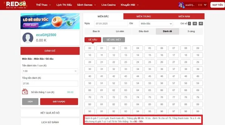 Sản phẩm lô đề Red88 đang cung cấp